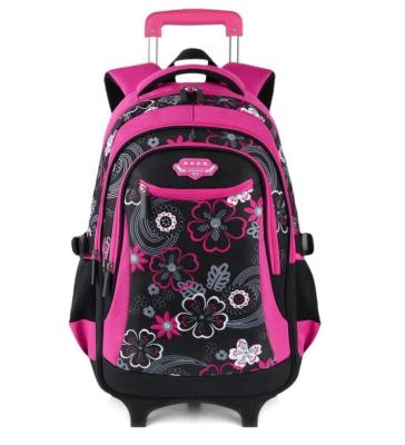 China 2019 waterproof new fashion sublimation printing trolley school backpack bag with wheels for sale