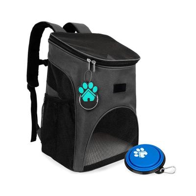 China Sustainable Pet Carrier Backpack For Small Cats And Dogs With Safety Tether Buckle Support Designed for sale