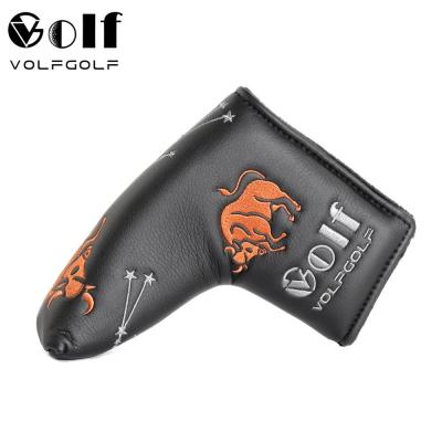 China Constellation VG Golf Headcover Constellation Series-Taurus Black Golf Putter Headcover for sale