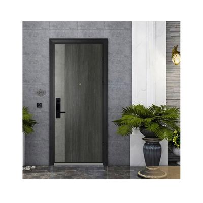 China Modern luxury exterior deco turkey security wood edge solid wood steel panel door for sale