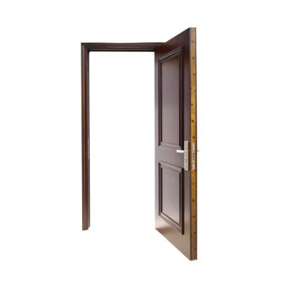 China Modern External Italian Security Home Security Armored Doors Brown Color Smart Wood Front Entry for sale