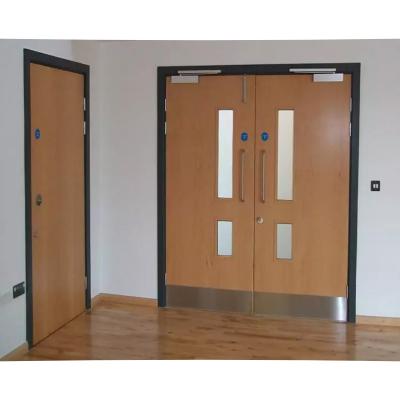 China Modern Certified Emergency Emergency Exit Hotel Door 2hour Fire Rated Gray Door Internal Wood Fire Door for sale