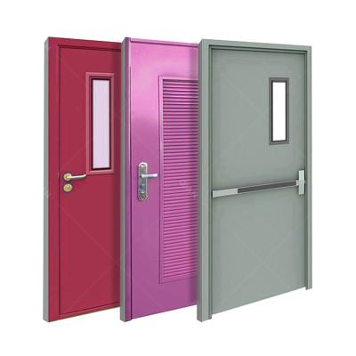 China Factory Price Fire Door 60 Fire Door Red Steel Stained Glass Fire Door Modern High Quality Minimum Emergency Exit Door for sale