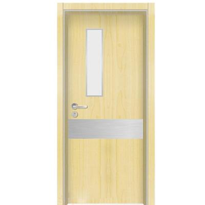 China Modern design 110 cm hpl modern glass tight wooden door airtight hospital doors for sale