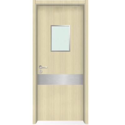 China Italian Hospital Design Modern Walnut Doors Laminated Wood Door Interior Wood Glass for sale