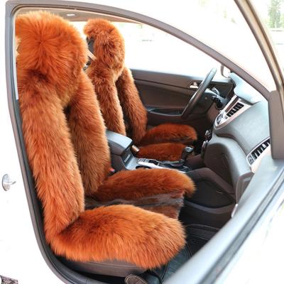 China Comforable car accessories sheepskin accessories good quality auto front seat cushion girly car seat cover for sale