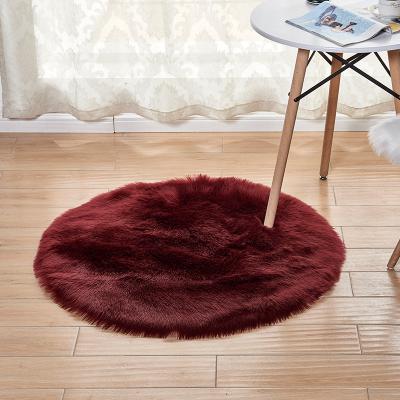 China Anti-skid the latest design home textile fashion household new comfortable round shape fashion sheepskin blanket for sale