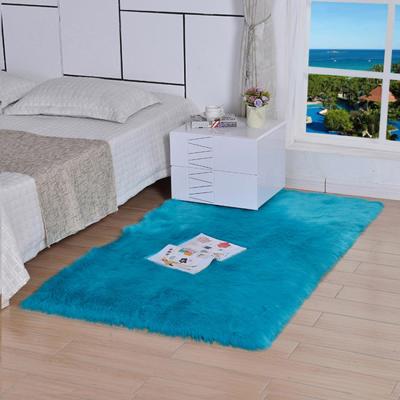 China Hot Sale Rectangle Sheepskin Household Faux Fur Blanket Cozy Plush Carpet Washable for sale