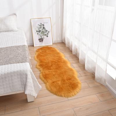 China Washable Hot Selling Fluffy Living Room 3d Rabbit Fur Rugs Faux Sheepskin Fur Rug Home Textile Blankets for sale