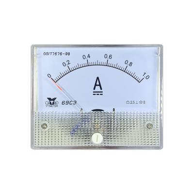 China Direct type 80mm dc 69C9 ammeter 1a 2a 3a dc64*69C9 ammeter indicator for sale