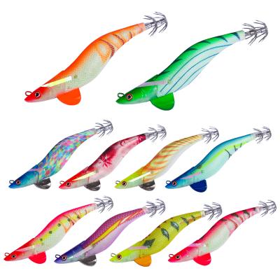 China NEW Design Plastic Octopus Bait Double Squid Swivel Hooks Bright Hard Baits SaltwaterJapanese Cloth Jigs for sale