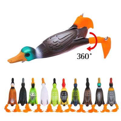 China NEW Top Water DUCK Frog Fishing Lure 12g 9.5cm 3D Silicone Eyes Simulation Floating Artificial Bait Bass Snakehead for sale