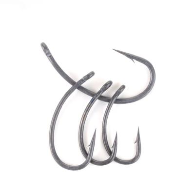 China PESCA General Fishing Tackle Fishing Hooks Matte Gray Barbed Curve Shank Gripper Carp Fishhook 10pcs/1set for sale