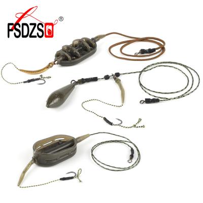 China Carp Fishing Group Oval Rig Set Lead Core Line Carp Hook Rig Hair Method Feeder Ready 40g-80g Carp Fishing Europe for sale