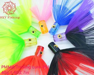 China PMMA SXY FISHING PMMA Lure SP1 Head Large Acrylic Groundbait Trolling Set For Lure Multi Color Combination Hair Bait for sale