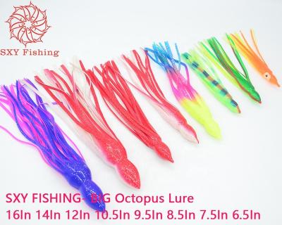 China PVC SXY FISHING BIG Octopus Lure Multicolor PVC Octopus Skirt Squid Skirt 9.5in 10.5in 11in 12in 13in 14in for sale