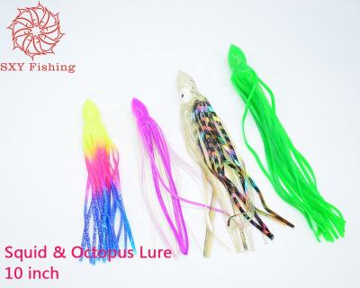 China PVC SXY FISHING Octopus Bait Squid Lure Squid Trolling Trolling Lure Soft Bait Big Game Lure Laser Film Squid 10 Inch for sale