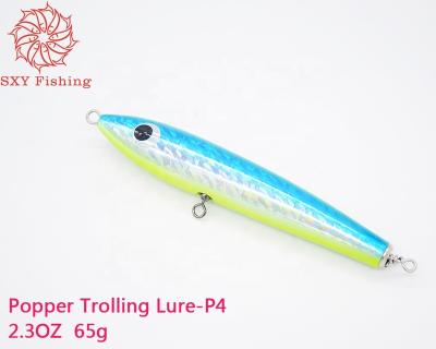 China SXY Wooden FISHING Snap Fishing Lure Wood Fish Laser Film Bait Big Gema Lure Fishing Lure P4 2.3OZ 65g for sale