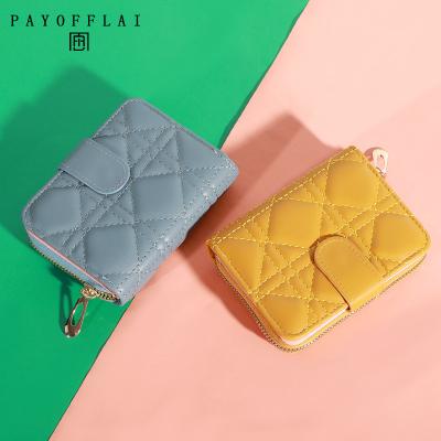 China With  USB PAYOFFLAI OEMWomen Small Wallet Hollow Out Credit Card Holder Wallets Coin Purse with Zipper Closure for Gift Party Business for sale