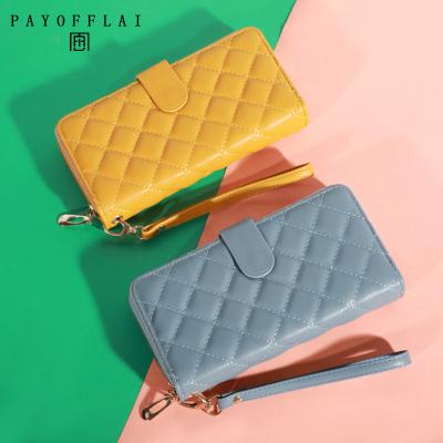 China With  USB PAYOFFLAI OEM 2022 Factory Custom Women Luxury Card Wallet Large Capacity Fashion Designer Pu Leather Long Wallet for sale