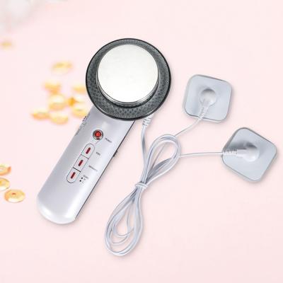 China Skin Tightening Ultrasonic Body Massager Slimming Device 3 in 1 EMS Handheld Facial Slimming Massager for sale