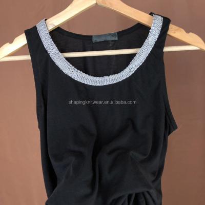 China Custom 100% Cotton Base Women's Singlet Neck Singlet Neck OEM Service Anti-Pilling Scoop Tank Tops Vests Ladies Tank Ladies for sale