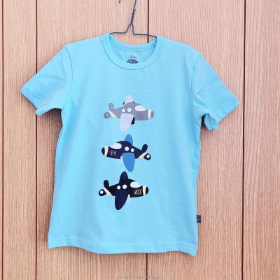 China Anti-pilling OEM New Arrival 30/1 Spring Summer Boys 100% Cotton Fine Tank Top Cartoon Printing Short Sleeves T-shirt for sale