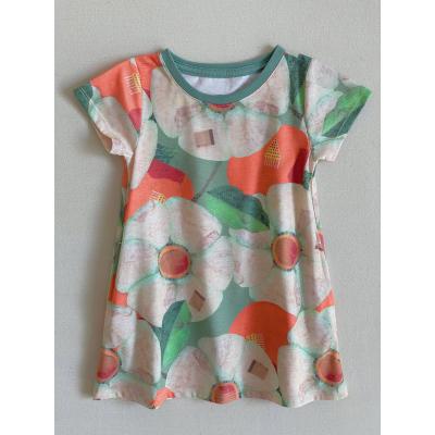 China Wholesale Anti-wrinkle Summer Short Sleeve O Neck Cotton Kids Girls Clothes Branded Dress for sale