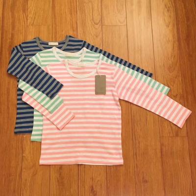 China Knitted Pajamas Children Pajamas Kids Long Sleeve Stripe Shirt 100 Cotton Kids Breathable Children's Clothing Extra Soft for sale