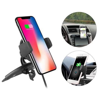 China Adjustable Car Wireless Charger Qi 15W Fast In Car Wireless Charger Sensor Phone Holder Auto Duct Mount Compatible For iPhone Samsung for sale