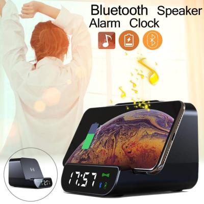 China Bedside Adjustable Radio Charging LED Display Mains Phone Non Tick Alarm Clock Powered Dual Alarm Clock With Speaker for sale