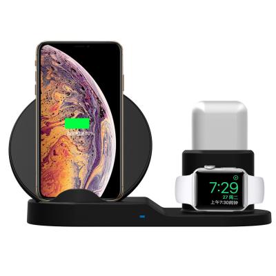 China High Speed ​​3 in 1 Wireless Charger for Apple Watch AirPods Dock Station Nightstand Charging Mode for iWatch Series Fast Charging iPhone for sale