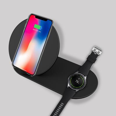 China High Speed ​​Doubles 2 in 1 Wireless Charger for iWatch Charging Pad, Nightstand Mode for iWatch Series 7.5W Fast Charging 10W FO Samsung Watch for sale