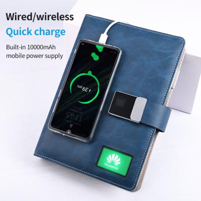 China 2021 Spiral Luxury Gift Powerbank Wireless Notebook with MP4 VCR and Fingerprint Lock and USB Flash Drive Factory Directly for sale