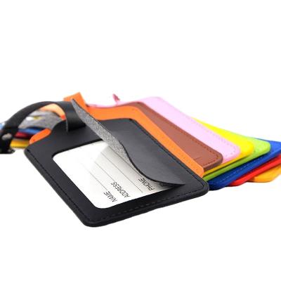 China Convenient PU Leather Luggage Tag Multicolor Leisure Luggage Tag For Travel for sale