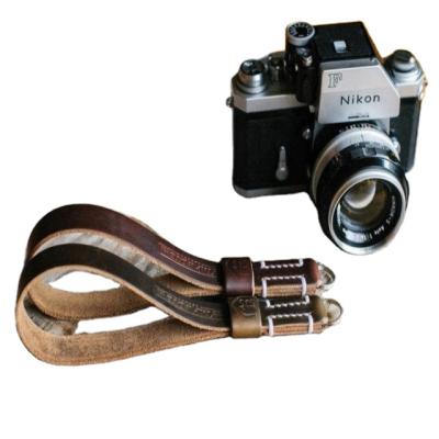 China Eco-friendly Popular Custom Portable Camera Strap Brown Genuine Leather Camera Strap for sale