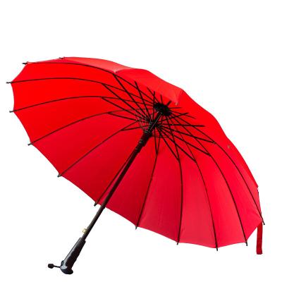 China High Quality Folding Pole Straight Bone 16 Color Large Windproof Umbrellas Promotion Folding Umbrella Advertising Automatic Open Umbrella WI for sale