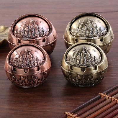 China Fashion.eco-friendly Manufacturer Wholesale Fashion Bronze Customizable Metal Home Office Cool Ashtray For Bar for sale