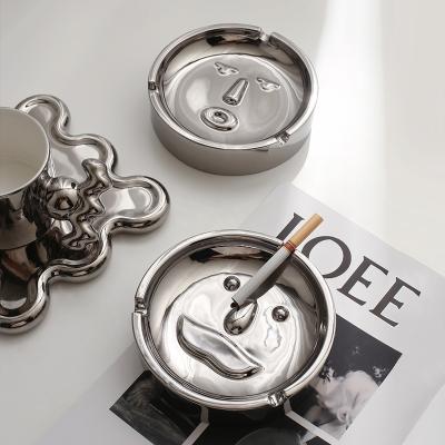 China Fashion.eco-friendly new product selling 2021Amazon Chinese Home Ministry ashtrays stainless steel funny ashtray for sale