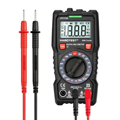 China Habotest HT113A 2000 Counts 600V ACDC 10A Digital Multimeters with NCV RMS Diode Test True with Light HT113A Work for sale