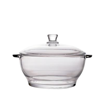 China Viable Glass Cookware Transparent Heat Resistant Glass Soup Pot Tempered Glass Cookware Pots and Stock Pots and Pans for sale