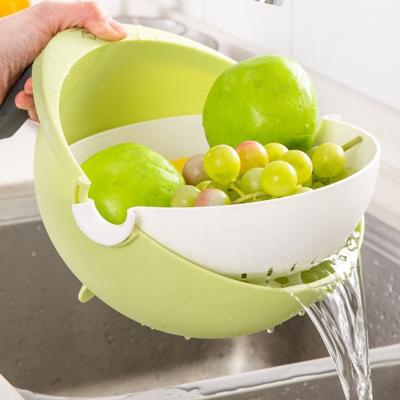 China Kitchen 2-in-1 Wash Bowl 2021 Large Sustainable Plastic Strainer And Kitchen Sink Strainer for sale