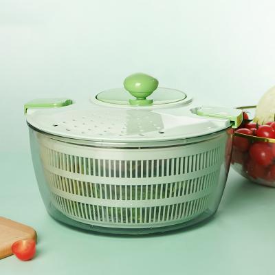 China Sustainable Manual Drain Multifunctional Vegetable Basket Salad Spinner With Handle For Kitchen for sale