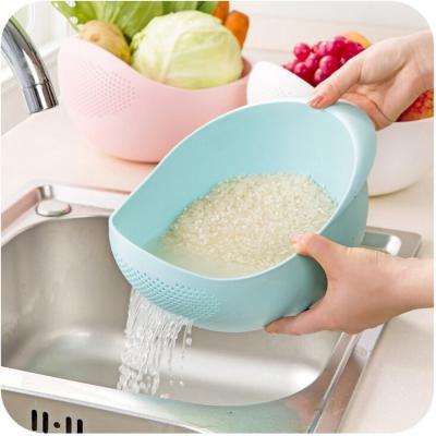 China Durable Household Plastic Rice Laundering Fruit Vegetable Food Storage Basket Container Viable Use In Kitchen Living Room for sale