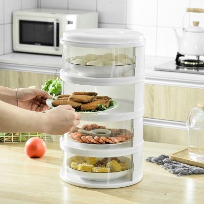 China Factory Viable Cheap Price Large Size Insulation Storage Organizer Kitchen Food Plate Dustproof Clear Stackable Cover for sale