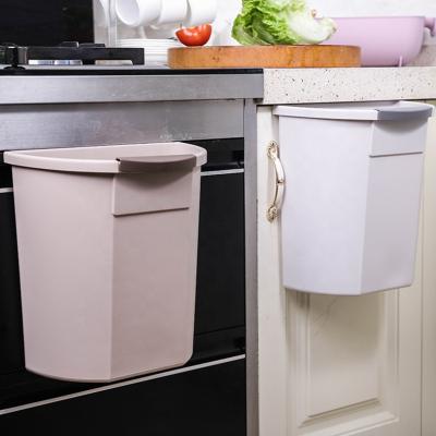 China Viable Hanging Type Bag Plastic Cabinet Waste Storage Wall Hanging Household Counter Door Basket Sideboard With Lid for sale