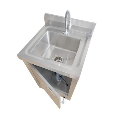 China Resturant Commercial Kitchen Equipment Eusink commercial customized garage sink Stainless Steel storage cupboard with sink and drainboard for restaurant kitchen for sale