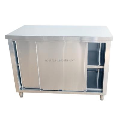 China Resturant Commercial Kitchen Equipment Eusink Customized 201 304 Storage Wake Table Stainless Steel Free Standing Storage Restaurant Cabinets For Commercial Kitchen for sale