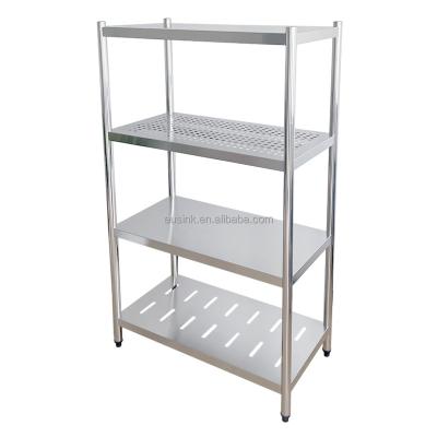 China Resturant Commercial Kitchen Equipment Eusink Restaurant Commercial Kitchen Stainless Steel Storage Adjustable Rack Kitchen 4 Tiers Shelf For Sale for sale