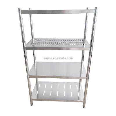 China Hotel Eusink heavy duty Stainless Steel Work Table four layer adjustable shelf with strong support for sale